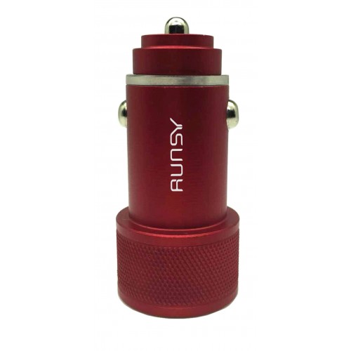 Runsy Car Charger, 3.4A Dual USB Port Car Charger Portable Travel Charger Rapid Car Charger Auto Adapter (Red)