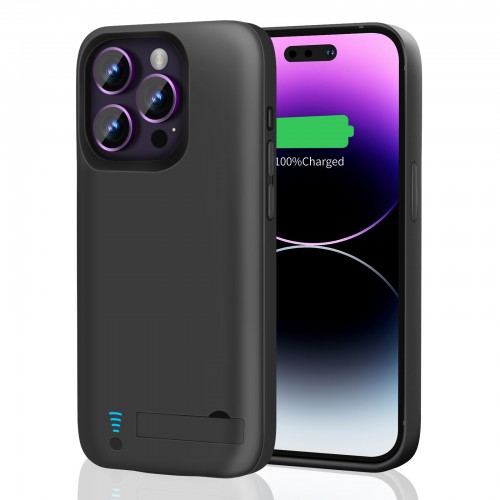 RUNSY Battery Case for iPhone 14 Pro Max, 6000mAh Rechargeable Extended Battery Charging / Charger Case, Add 100% Extra Juice, Support Wire Headphones (6.7 inch)